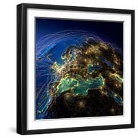 Main Air Routes in Europe-Antartis-Framed Photographic Print