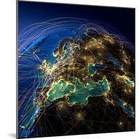 Main Air Routes in Europe-Antartis-Mounted Photographic Print
