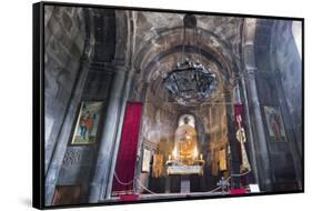 Main altar in the interior of the 4th century Geghard Monastery, UNESCO World Heritage Site, Kotayk-G&M Therin-Weise-Framed Stretched Canvas