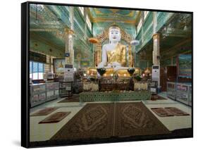 Main Buddha statue at Soon Oo Ponnya Shin pagoda, Sagaing Hills, Mandalay Region, Myanmar-null-Framed Stretched Canvas