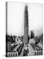 Main Building of Rockefeller Center and Surrounding Area in New York City-null-Stretched Canvas