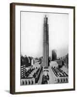 Main Building of Rockefeller Center and Surrounding Area in New York City-null-Framed Photographic Print