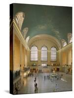 Main Concourse at Grand Central Station in Panorama Before Rededication of Renovated Beaux Art Gem-Ted Thai-Stretched Canvas