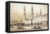 Main Courtyard of Al-Azhar Mosque (10th Century) in Cairo-Emile Prisse d'Avennes-Framed Stretched Canvas