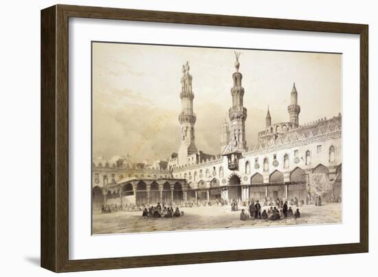 Main Courtyard of Al-Azhar Mosque (10th Century) in Cairo-Emile Prisse d'Avennes-Framed Giclee Print