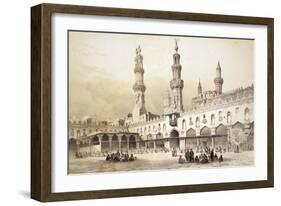 Main Courtyard of Al-Azhar Mosque (10th Century) in Cairo-Emile Prisse d'Avennes-Framed Giclee Print