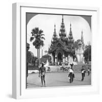 Main Entrance, Shwedagon Pagoda, Rangoon, Burma, 1908-null-Framed Photographic Print