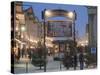 Main Entrance to Christkindlmarkt (Christmas Market), Marktstrasse at Twilight, Bavaria-Richard Nebesky-Stretched Canvas