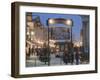 Main Entrance to Christkindlmarkt (Christmas Market), Marktstrasse at Twilight, Bavaria-Richard Nebesky-Framed Photographic Print