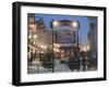 Main Entrance to Christkindlmarkt (Christmas Market), Marktstrasse at Twilight, Bavaria-Richard Nebesky-Framed Photographic Print