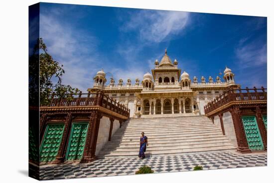 Main Entrance to Jaswant Thada Tomb, Jodhpur, the Blue City, Rajasthan, India, Asia-Laura Grier-Stretched Canvas