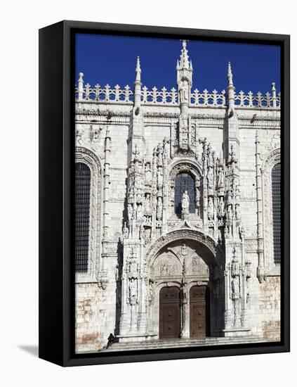 Main Entrance with Carving of Henry Navigator, UNESCO World Heritage Site, Belem, Lisbon, Portugal-Stuart Black-Framed Stretched Canvas