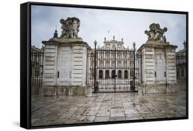 Main Gate, Majestic Palace of Aranjuez in Madrid, Spain-outsiderzone-Framed Stretched Canvas