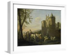 Main Gate to Egmond Castle-Gerrit Adriaensz Berckheyde-Framed Art Print