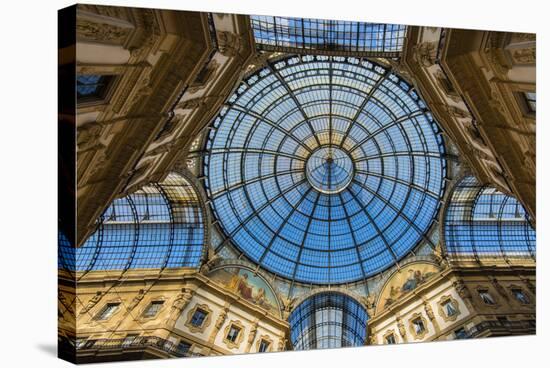 Main Glassy Dome of the Galleria Vittorio Emanuele Ii, Milan, Lombardy, Italy-Stefano Politi Markovina-Stretched Canvas