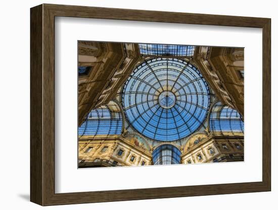 Main Glassy Dome of the Galleria Vittorio Emanuele Ii, Milan, Lombardy, Italy-Stefano Politi Markovina-Framed Photographic Print