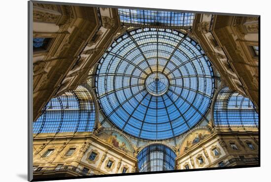 Main Glassy Dome of the Galleria Vittorio Emanuele Ii, Milan, Lombardy, Italy-Stefano Politi Markovina-Mounted Photographic Print