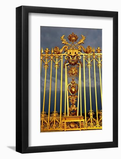 Main golden gates of the chateau de Versailles, Versailles, France.-null-Framed Photographic Print