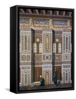 Main Hall of El Bordeyny Mosque (17th Century) in Cairo-Emile Prisse d'Avennes-Framed Stretched Canvas