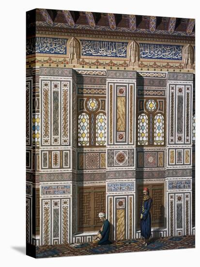 Main Hall of El Bordeyny Mosque (17th Century) in Cairo-Emile Prisse d'Avennes-Stretched Canvas