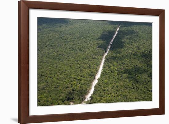 Main Highway of Guyana Cutting Through the Rainforest, Guyana, South America-Mick Baines & Maren Reichelt-Framed Photographic Print