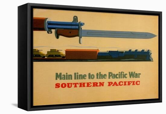 Main Line to the Pacific War. Southern Pacific Railroad, 1945-George Lerner & Lyman Power-Framed Stretched Canvas