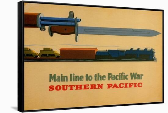 Main Line to the Pacific War. Southern Pacific Railroad, 1945-George Lerner & Lyman Power-Framed Stretched Canvas