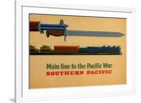 Main Line to the Pacific War. Southern Pacific Railroad, 1945-George Lerner & Lyman Power-Framed Giclee Print