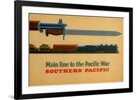 Main Line to the Pacific War. Southern Pacific Railroad, 1945-George Lerner & Lyman Power-Framed Giclee Print