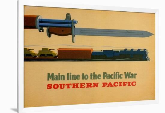 Main Line to the Pacific War. Southern Pacific Railroad, 1945-George Lerner & Lyman Power-Framed Giclee Print