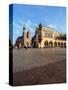 Main Market Square, St. Mary Basilica and Cloth Hall, Cracow, Lesser Poland Voivodeship, Poland, Eu-Karol Kozlowski-Stretched Canvas
