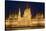 Main Part of Hungarian Parliament on Warm Summer Night, Budapest, Hungary, Europe-Julian Pottage-Stretched Canvas