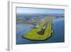 Main Runway at Auckland Airport, and Manukau Harbour, Auckland, North Island, New Zealand-David Wall-Framed Photographic Print
