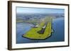 Main Runway at Auckland Airport, and Manukau Harbour, Auckland, North Island, New Zealand-David Wall-Framed Photographic Print