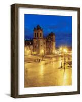 Main Square at twilight, Old Town, UNESCO World Heritage Site, Cusco, Peru, South America-Karol Kozlowski-Framed Photographic Print