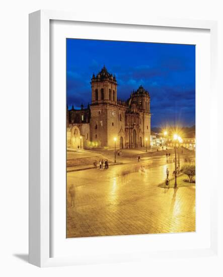 Main Square at twilight, Old Town, UNESCO World Heritage Site, Cusco, Peru, South America-Karol Kozlowski-Framed Photographic Print