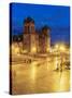 Main Square at twilight, Old Town, UNESCO World Heritage Site, Cusco, Peru, South America-Karol Kozlowski-Stretched Canvas