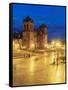 Main Square at twilight, Old Town, UNESCO World Heritage Site, Cusco, Peru, South America-Karol Kozlowski-Framed Stretched Canvas