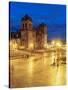 Main Square at twilight, Old Town, UNESCO World Heritage Site, Cusco, Peru, South America-Karol Kozlowski-Stretched Canvas