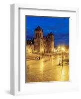 Main Square at twilight, Old Town, UNESCO World Heritage Site, Cusco, Peru, South America-Karol Kozlowski-Framed Photographic Print