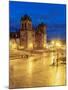 Main Square at twilight, Old Town, UNESCO World Heritage Site, Cusco, Peru, South America-Karol Kozlowski-Mounted Premium Photographic Print