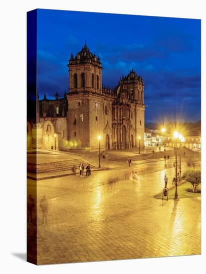 Main Square at twilight, Old Town, UNESCO World Heritage Site, Cusco, Peru, South America-Karol Kozlowski-Stretched Canvas