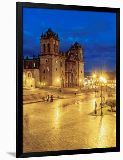 Main Square at twilight, Old Town, UNESCO World Heritage Site, Cusco, Peru, South America-Karol Kozlowski-Framed Photographic Print