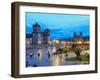 Main Square at twilight, Old Town, UNESCO World Heritage Site, Cusco, Peru, South America-Karol Kozlowski-Framed Photographic Print