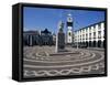 Main Square with Cabral Statue, Ponta Delgada, Sao Miguel Island, Azores, Portugal, Atlantic-Ken Gillham-Framed Stretched Canvas