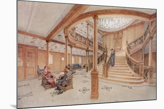 Main Staircase Titanic-null-Mounted Premium Giclee Print
