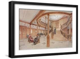 Main Staircase Titanic-null-Framed Art Print