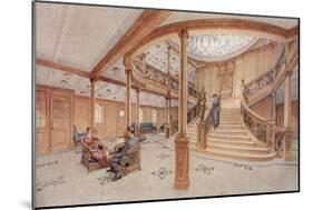 Main Staircase Titanic-null-Mounted Art Print