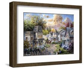 Main Street Along a Country Village-Nicky Boehme-Framed Giclee Print