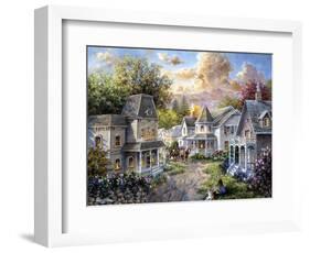 Main Street Along a Country Village-Nicky Boehme-Framed Giclee Print